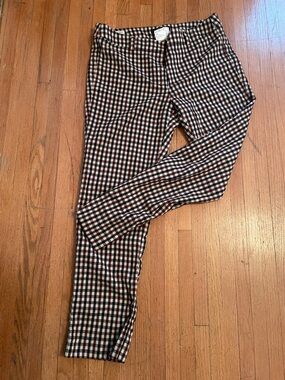 Weekend Max Mara Burgundy, Black & White Gingham Cigarette Trousers